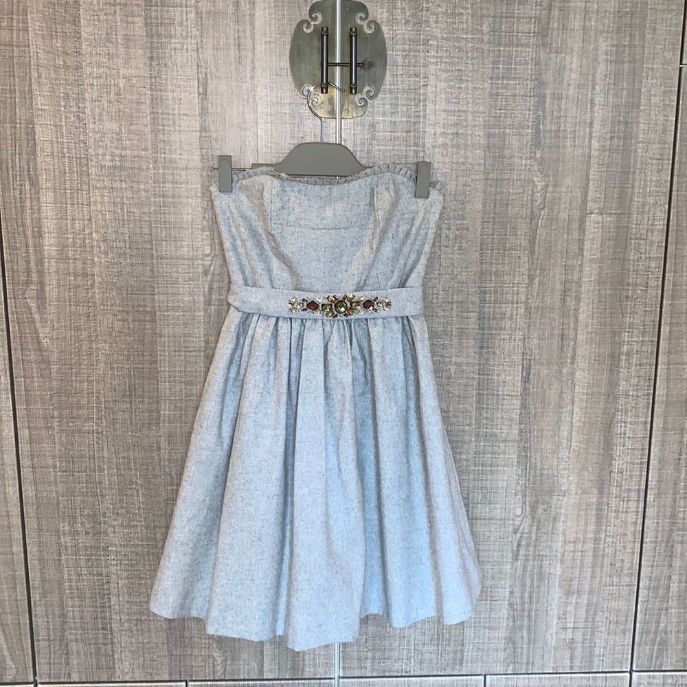 Banana Republic Heather Grey Wool Bustier Dress